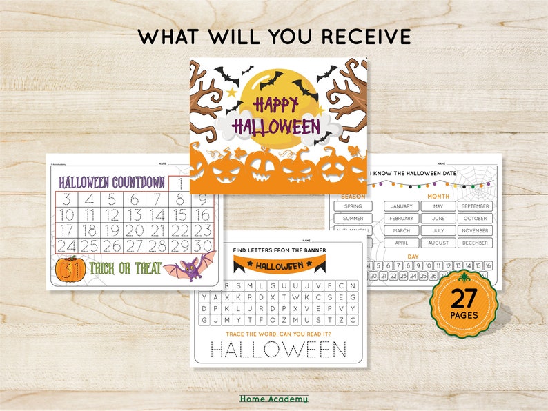 Printable Halloween Worksheets for Kids Homeschool Printables - Etsy