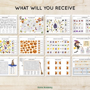 Printable Halloween Worksheets for Kids Homeschool Printables - Etsy