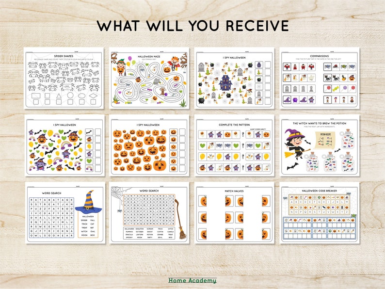 Printable Halloween Worksheets for Kids Homeschool Printables - Etsy
