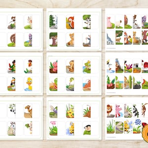 Printable Game ANIMALS Matching Cards Printable Toddler Busy Book ...