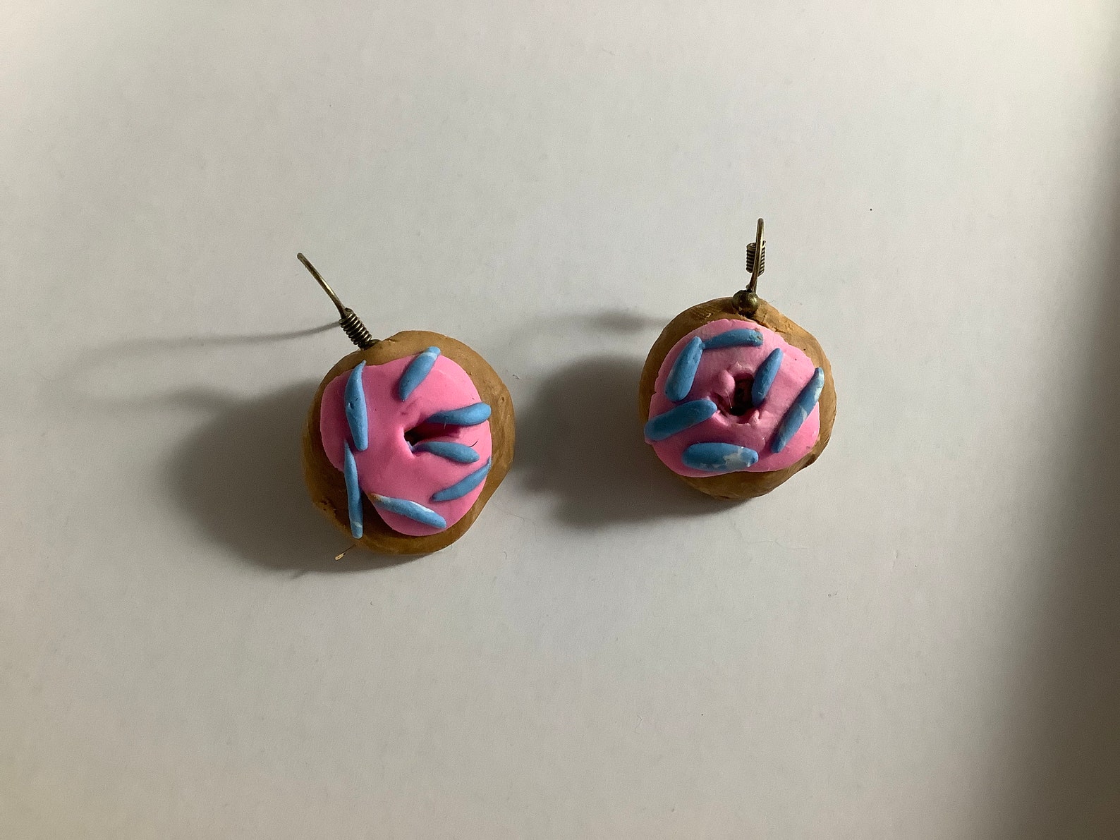 Custom clay donut earrings with sprinkles Etsy
