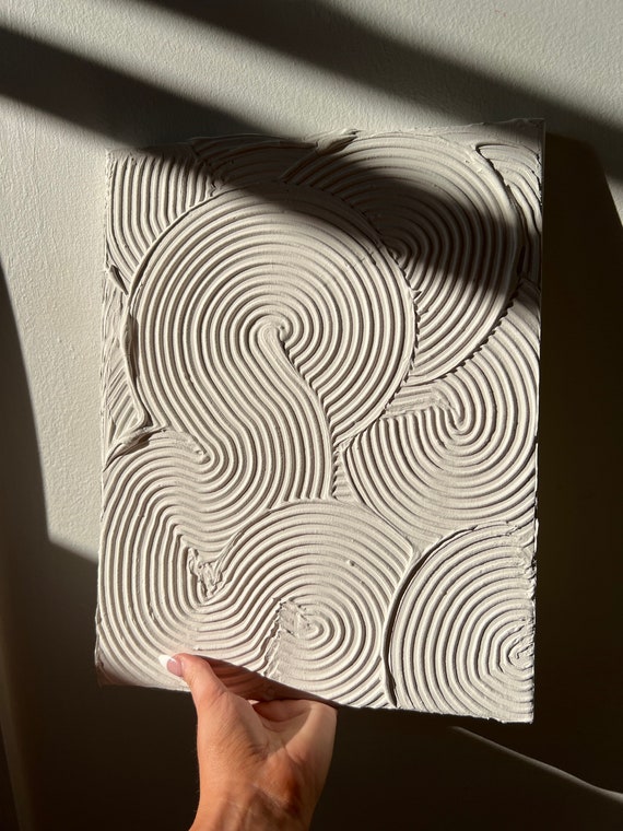 Swirl // Plaster Art // Textured Art Etsy