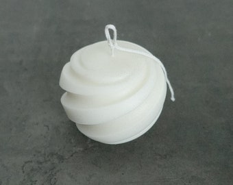 Large Spiral Ball Sphere Candle, Soy Wax Blend, Hand Poured, Home Decor, Best Gift, Modern Home Decor, Housewarming Gift