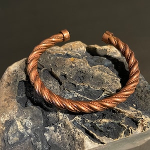 Beautiful handmade pure copper twisted healing bracelet from Nepal..All adjustable.