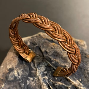 Intricate Handmade pure copper braided healing cuff bracelet from Nepal.Excellent copper braided art work.