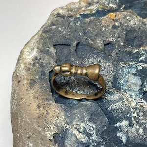 Rare antique thokcha ring a bell on the top from  Tibet.(Ring size in U.S is 9).