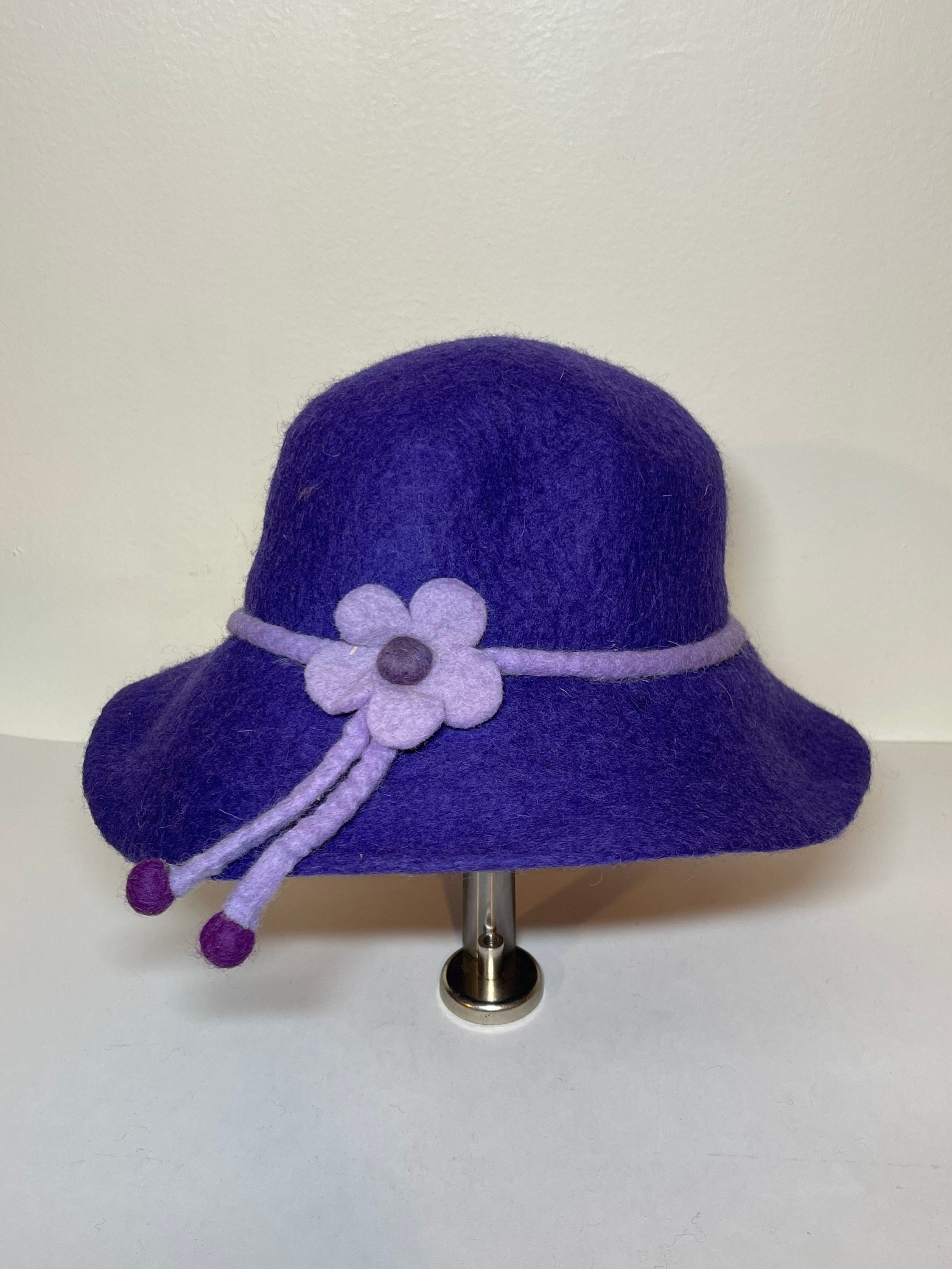 Beautiful Handmade Felt Bucket/downton Hat From Nepal With a 