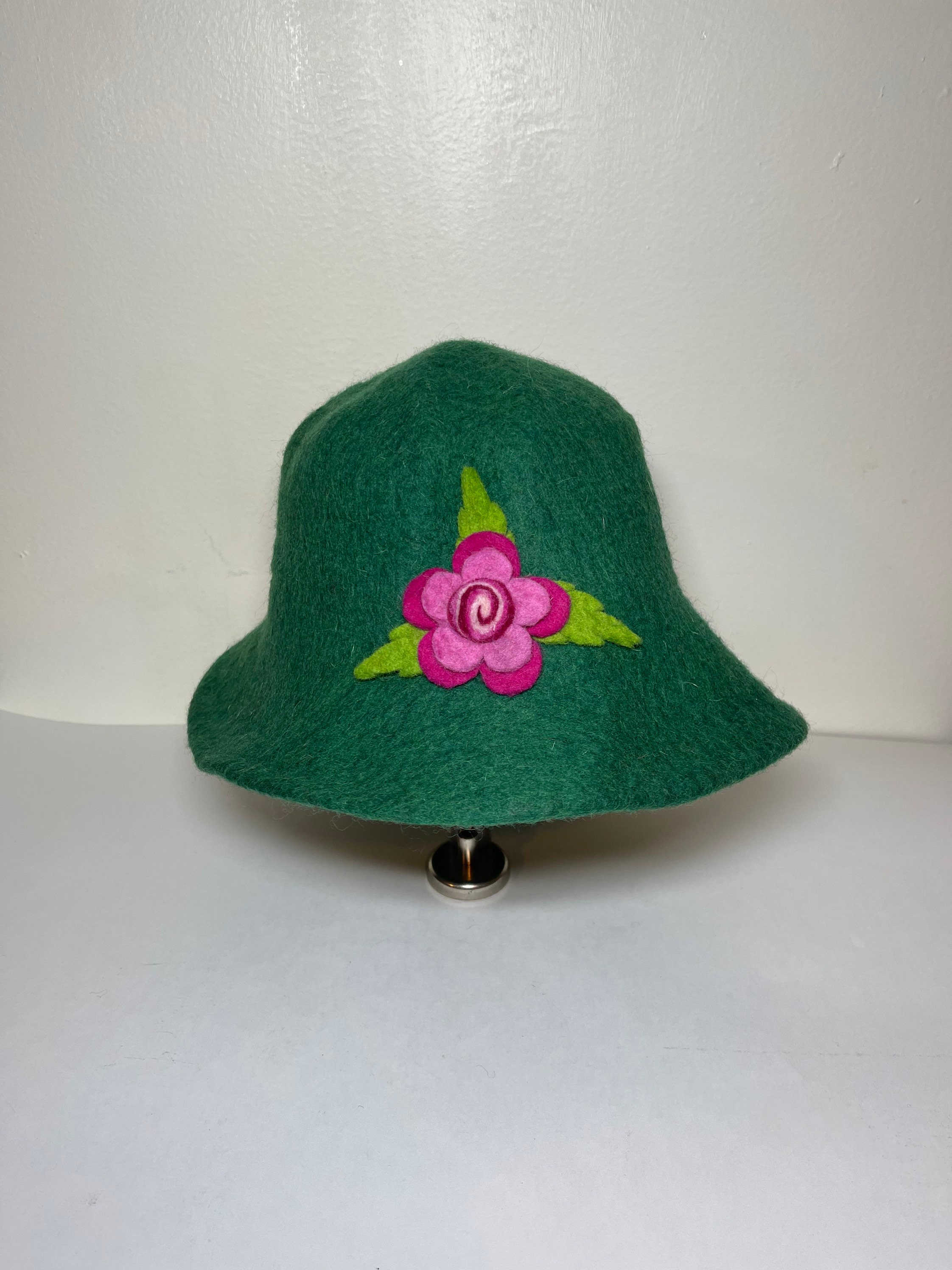 Lovely Handmade Felt Bucket/downton Hat From Nepal With a  display picture 2