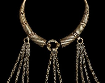 Rare Antique  master piece ethnic Tribal Silver Torque/ chocker necklace from India.(Rajasthan).