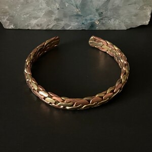 Fine Handmade braided Copper & Brass bracelet from Nepal for men and women.