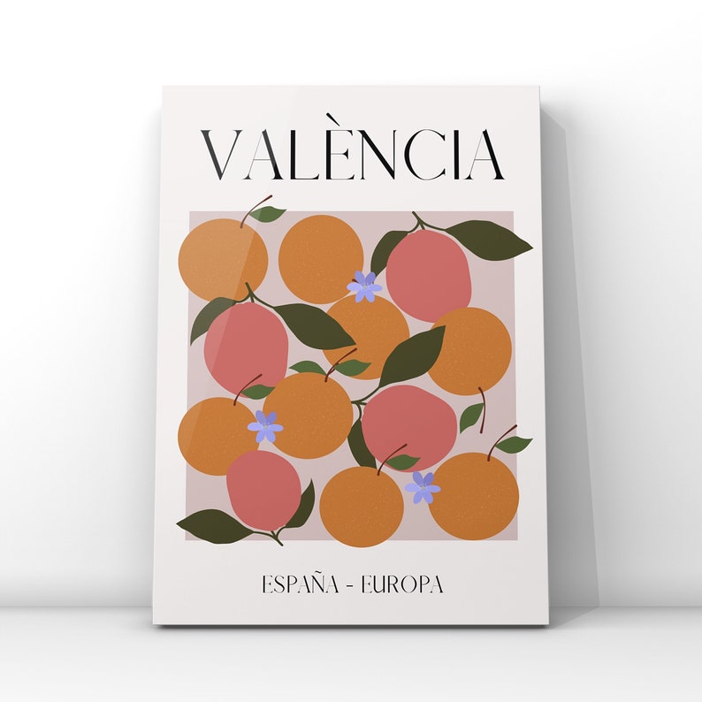 Valencia Art, Oranges Poster, Valencia Art Print, Oranges Print, Valencia Printable Wall Art, Home Decor, Bedroom Art, Living Room Art image 3