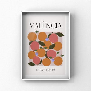 Valencia Art, Oranges Poster, Valencia Art Print, Oranges Print, Valencia Printable Wall Art, Home Decor, Bedroom Art, Living Room Art image 1