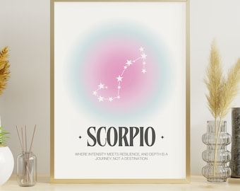 Scorpio Aura Constellation Print, Scorpio Zodiac Art Printable Poster, Scorpio Aura Print, Horoscope Print, Zodiac Wall Art, Scorpio Poster