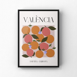 Valencia Art, Oranges Poster, Valencia Art Print, Oranges Print, Valencia Printable Wall Art, Home Decor, Bedroom Art, Living Room Art image 2