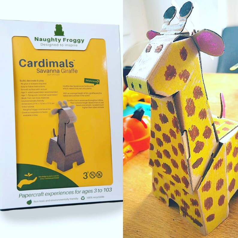 Cardimals African Trio Cardboard Animals, Cardboard Craft, Cardboard