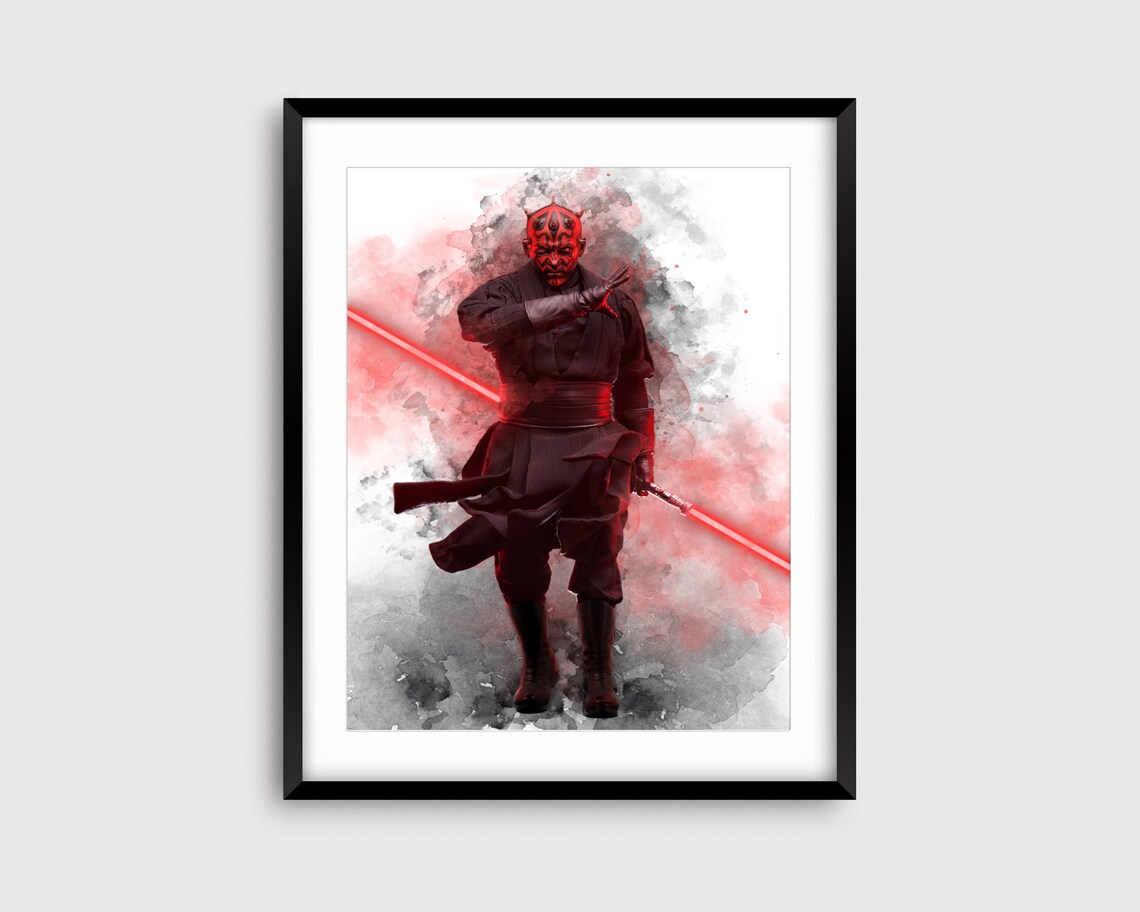 Darth Maul Star Wars Poster Digital Printable Wall Art Clone | Etsy