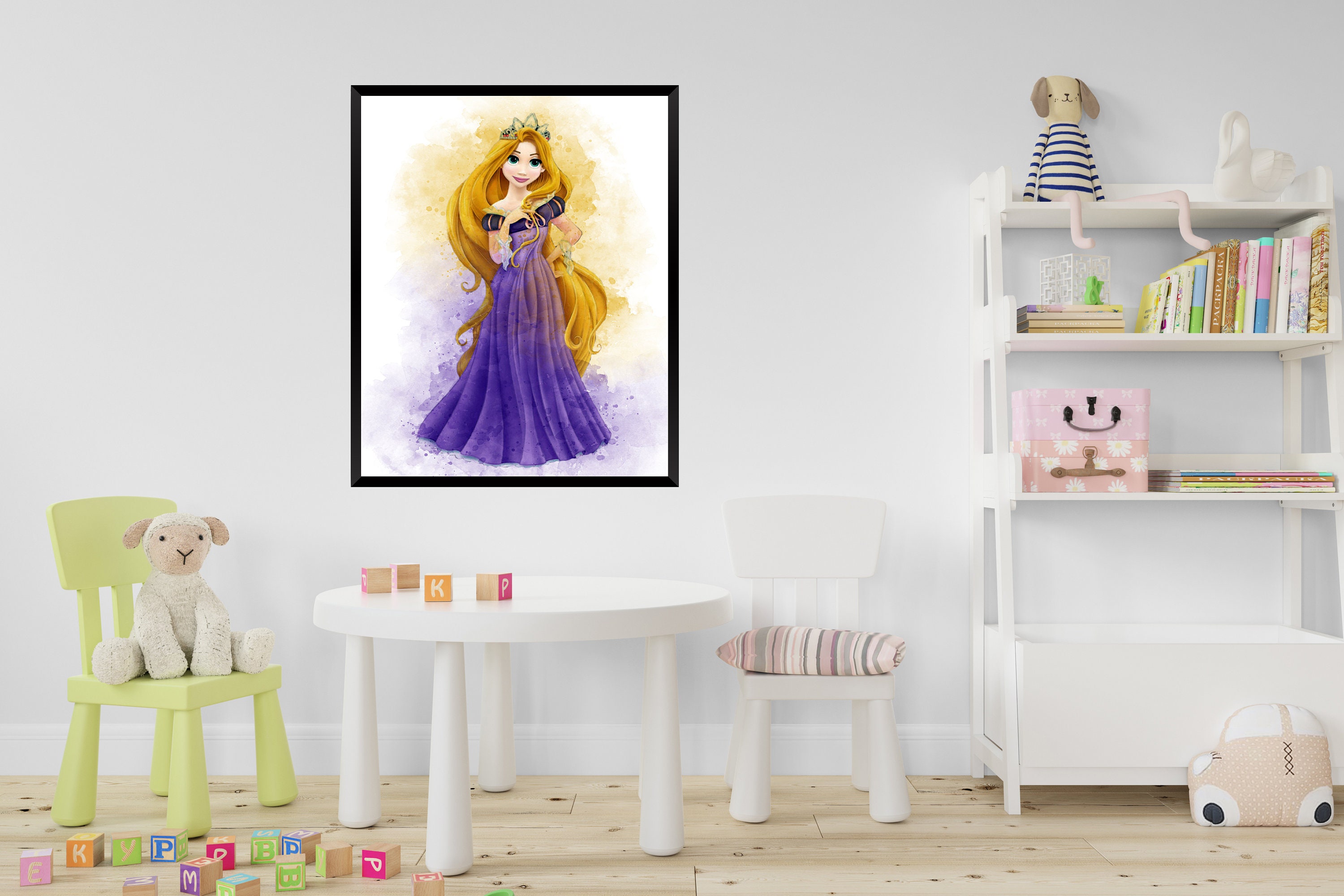 Rapunzel Print Disney Princess Poster Printable Wall Art Etsy