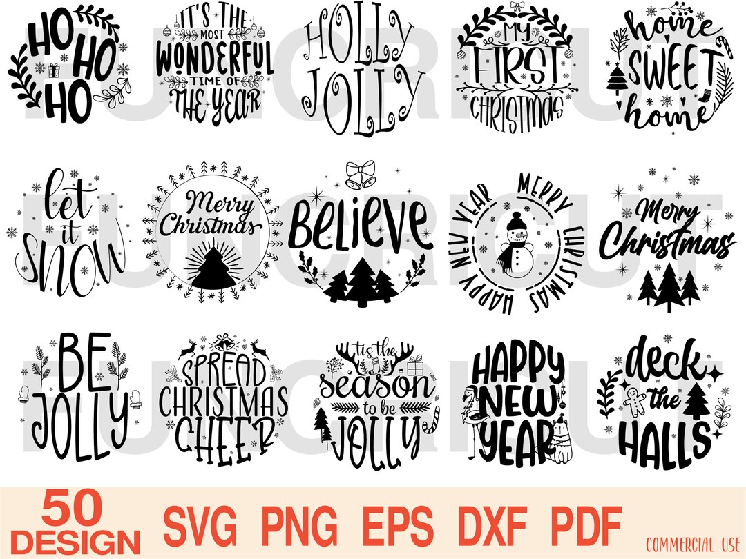 Christmas Svg Files for Cricut for Tshirts Ornaments Holiday Decor ...