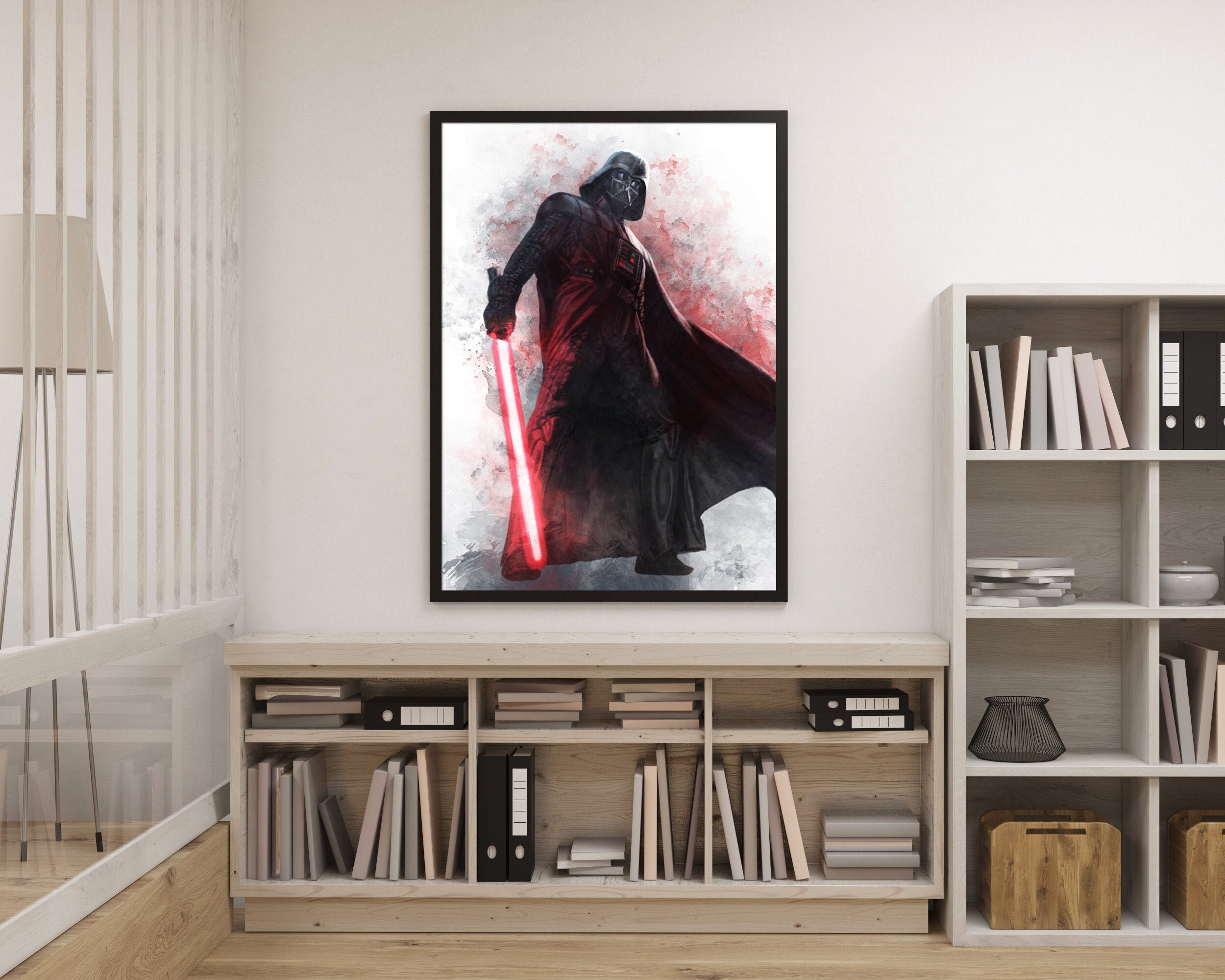 Darth Vader Star Wars Poster Digital Printable Wall Art Clone Wars Download Lightsabers Movie Posters Prints Home Decor Hero Character