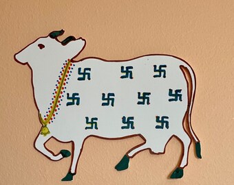 Pichwai Cow -set of 4 pichwai cutouts for house warming/gruhapravesam / pongal / handmade cutouts