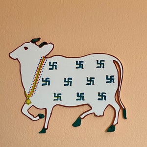 Pichwai Cow -set of 4 pichwai cutouts for house warming/gruhapravesam / pongal / handmade cutouts