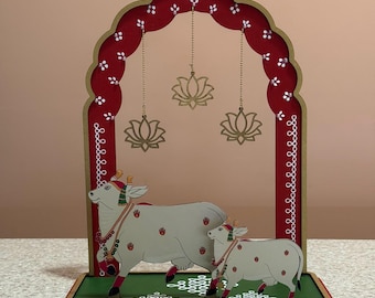 Wood pichwai  cutouts  /Rangoli die cutouts/kolam decor/Indian festive decor/House warming/Gruhapravesam decor/pooja backdrop decorations
