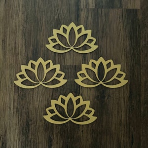 Set of 10 pieces Wood lotus cutouts/ kolam decor/Indian festive decor/House warming/Gruhapravesam decor/pooja backdrop decorations