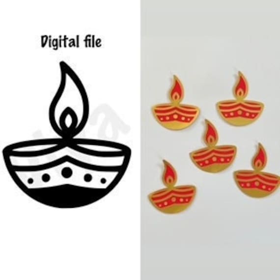 Diya for Diwali Decor Digital File for Cricut Cut File Png - Etsy