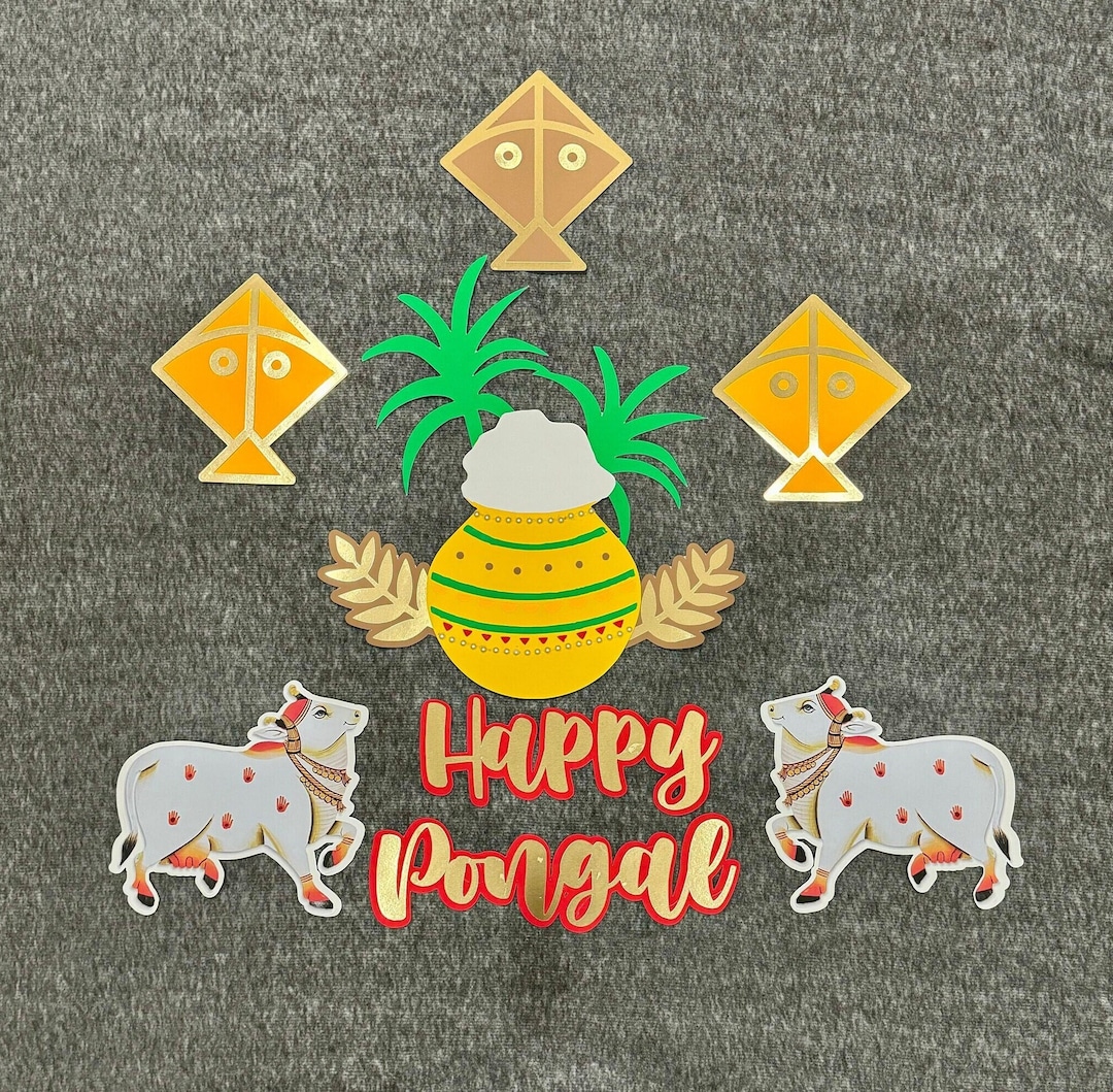 Pongal Cardstock Decor, Sankranti Cutouts, Bhogi Pallu Backdrop Decor, Indian Festive Decor