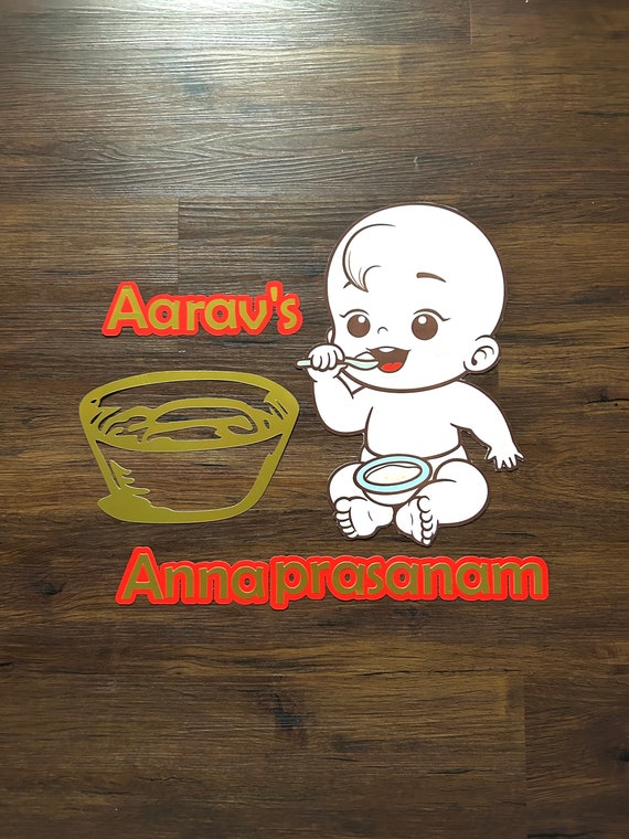 Annaprasanam decor (customizable) / Rice Feeding Ceremony/Annaprasana/ Annaprashan/Indian pooja backdrop/Janmashtami/Baby Krishna Eating