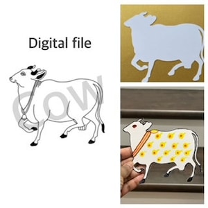 Pichwai Kuh digitale Datei für Cricut, Cut File, Png, SVG