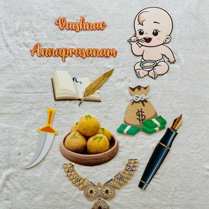 Annaprasanam decor (customizable) / Rice Feeding Ceremony/Annaprasana/ Annaprashan/Indian pooja backdrop/Janmashtami/Baby Krishna Eating