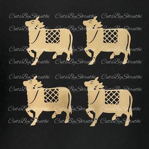 Set of 4 pichwai cow/ pochwai cutouts for house warming/gruhapravesam decor/ pongal decor/ indian pooja backdrop