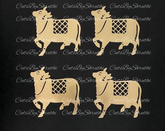 Set of 4 pichwai cow/ pochwai cutouts for house warming/gruhapravesam decor/ pongal decor/ indian pooja backdrop