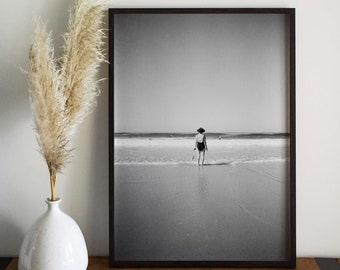 Schwarz und weiß Ozean Kunstdruck, Ozean Kunst, Vintage schwarz weiß Fotografie Druck, Wasser Fotografie Druck, schwarz weiß Strand Druck