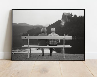 Black and white travel photography print, monochrome romantic print, analog photography print, Black and white portrait