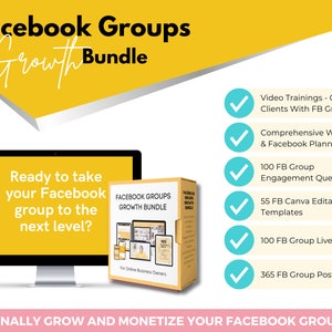 Facebook Group Growth Bundle | Facebook Marketing | Facebook Group Templates | FB Group Ideas | Engagement Questions | Facebook Training