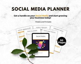 Social Media Planner Bundle, Instagram Planner Printable, Digital Pinterest Planner, Blogger Planner, TikTok Planner, Facebook Marketing