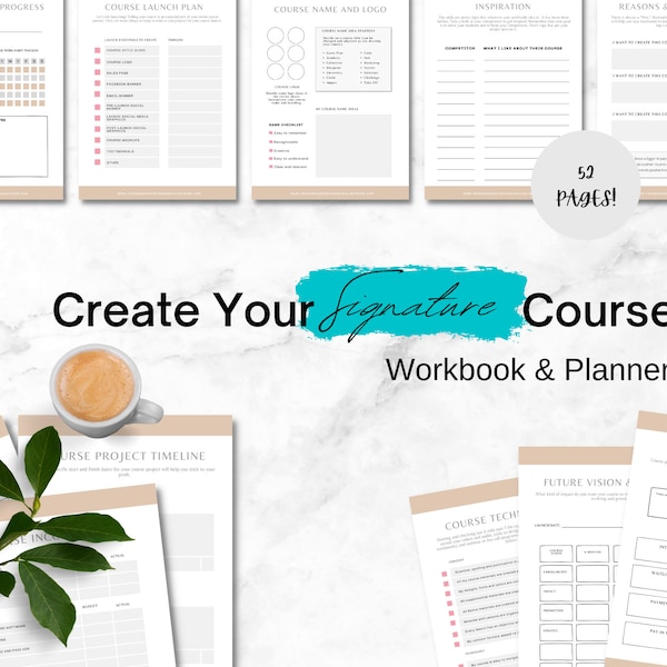 Online Course Workbook | Course Creator Planner | Printable Course Planner | Sales Funnel Workbook | Course Creator Workbook | Course Kit