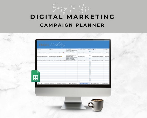 Marketing Planner Campaign Tracker, Marketing Strategy, Advertising Tracker, Content Planner, Advertising Campaigns, 2024 Marketing Calendar