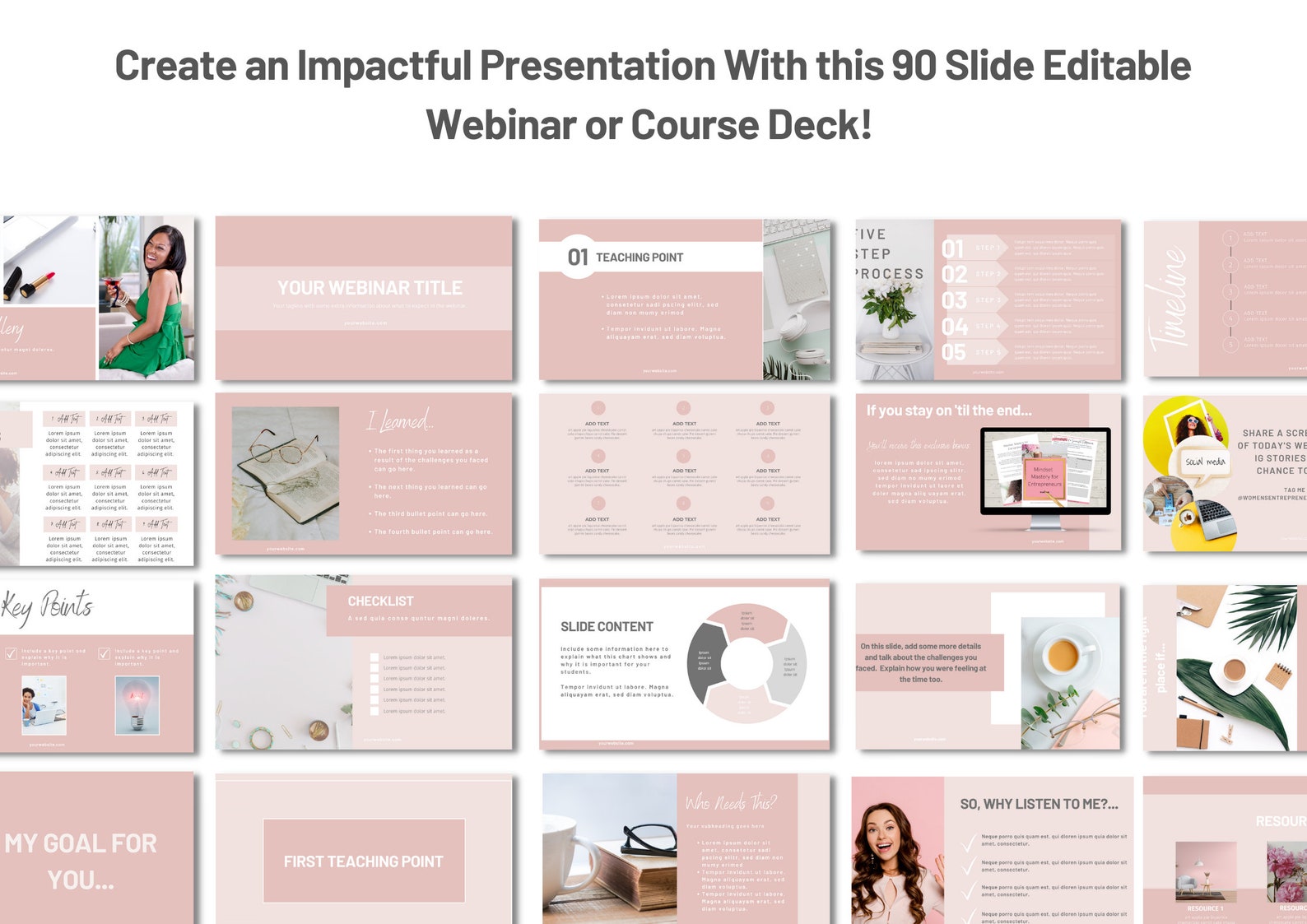 Course End Slide Webinar Slide Deck | Online Course Slides | Keynote Template ...