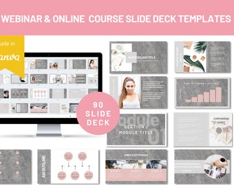 Webinar Slide Deck | Online Course Slides | Keynote Template | Masterclass Template | Coaching Templates | Slide Deck Template | Pitch Deck
