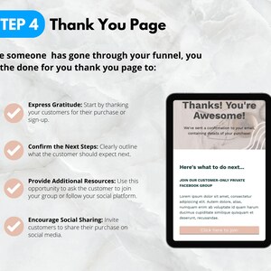 Pode incluir: Uma maquete de uma p&aacute;gina de agradecimento para uma loja online. A p&aacute;gina tem um fundo azul claro com uma caixa de texto branca. A caixa de texto cont&eacute;m o texto "Obrigado! Voc&ecirc; &eacute; incr&iacute;vel!" e "Enviamos uma confirma&ccedil;&atilde;o para seu email com os detalhes da sua compra." Abaixo da caixa de texto, h&aacute; um bot&atilde;o que diz "Clique aqui para se juntar".