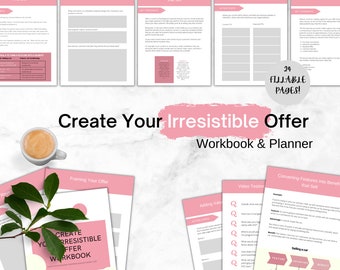 Cree su libro de trabajo de oferta irresistible / Planificador de oferta irresistible / Oferta principal / Ofertas que venden / Redacción publicitaria / Oferta exclusiva