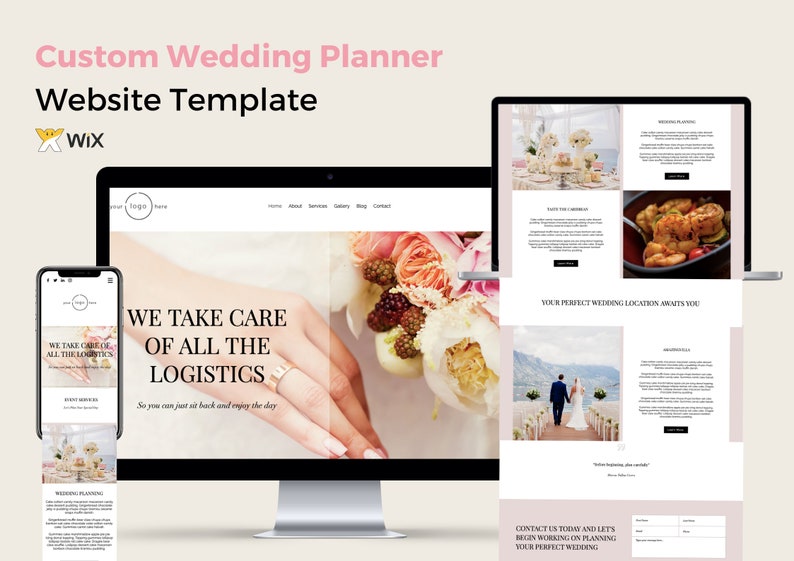 Wedding Planner Website | Wix Website Template | Wedding Website Design | Custom Website Template | Event Planner Website image 1