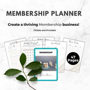 Membership Business Planner, Membership Strategy, Subscription Tracker Membership business planner, Launch successful membership site