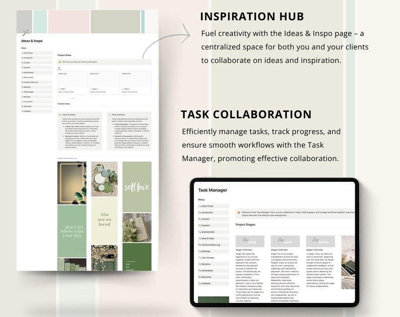 Client Dashboard Notion, Client Portal Notion, CRM, Project Management, Notion Template, Client Onboarding, Freelancer Dashboard image 6