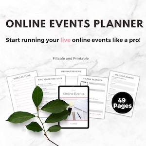Live Online Event Planner | Live Event Planner | Public Speaking Planner | Facebook Live | Virtual Event Planner | Webinar
