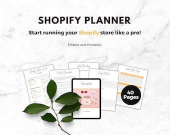 Shopify Planner | Business Planner | eCommerce Planner | Shop Organiser | Shopify Checklist | Shopify Store | Online Shop Planner