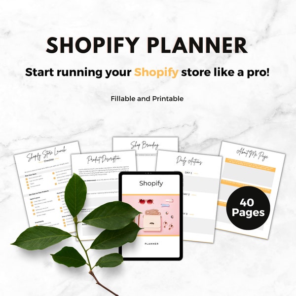 Shopify Planner | Business Planner | eCommerce Planner | Shop Organiser | Shopify Checklist | Shopify Store | Online Shop Planner